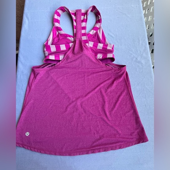 Lululemon Athletica Pink Striped Tank Top - Picture 10 of 10